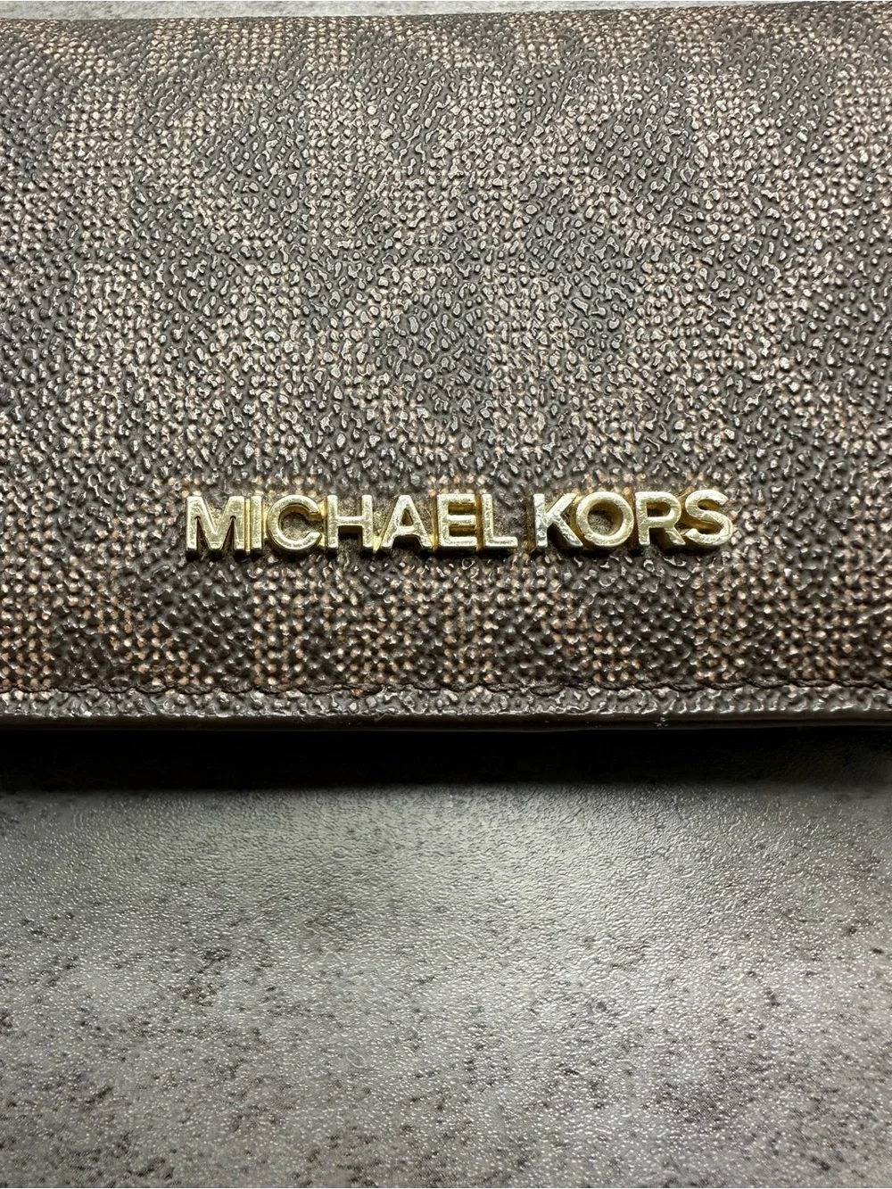 Michael Kors Signature MK Logo Wallet – Brown/Tan
